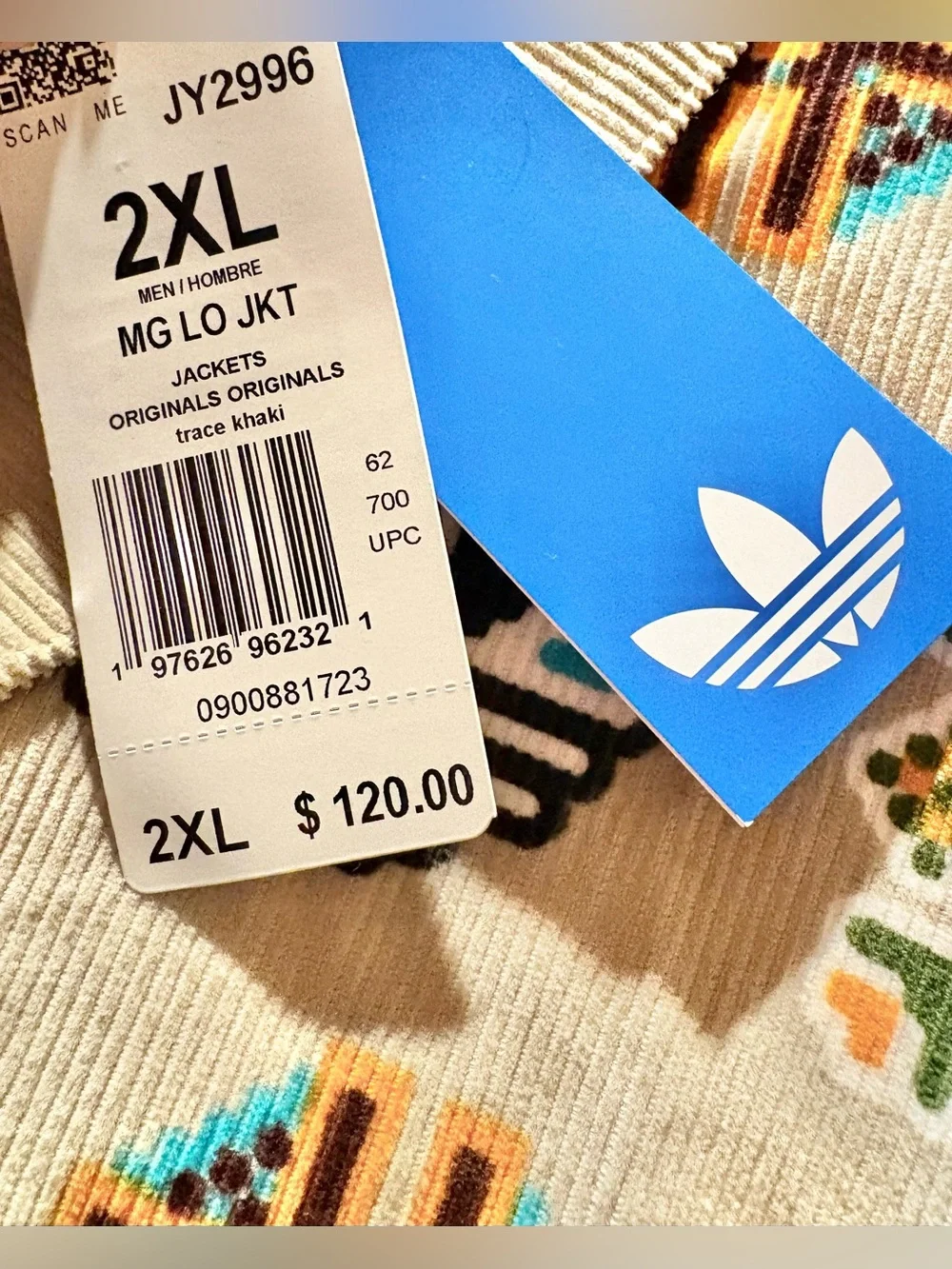 Adidas Originals Men’s 2XL Monogram All Over Print Loose Coach Tan Jacket JY2998